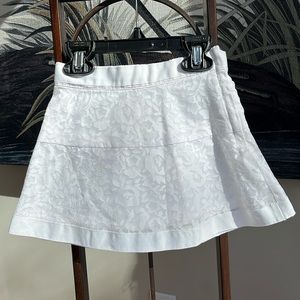 Janie & Jack Tonal Floral White Skirt Adjustable‎ Waist Side Zipper Girls